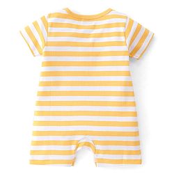 Babyhug 100% Cotton Half Sleeves Striped Romper Pack Of 2 - Multicolor