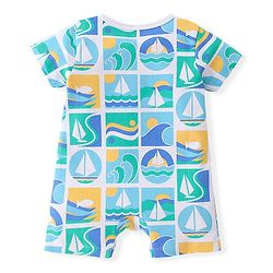 Babyhug 100% Cotton Half Sleeves Striped Romper Pack Of 2 - Multicolor