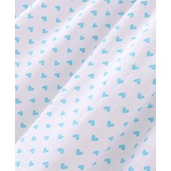 Babyhug 100% Cotton Knit Single Jersey Half Sleeves Frock With Heart Print & Bow Applique - White