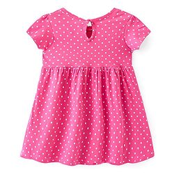 Babyhug Single Jersey Knit Half Sleeves Frock Polka Dot Print Pack of 2 - Multicolor