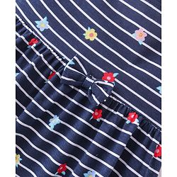 Babyhug Single Jersey Knit Half Sleeves Frock Stripes & Polka Dot Print Pack Of 2 - Red & Blue