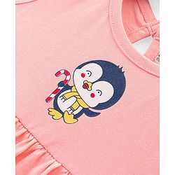 Babyhug 100% Cotton Sleeveless Fit and Flare Dress Penguin Print Pack of 3 - Multicolour
