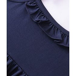Babyhug 100% Cotton Single Jersey Knit Sleeveless Singlet Frock With Bloomer Solid Colour - Navy Blue