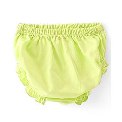 Babyhug Cotton Knit Sleeveless Solid Colour Frock with Bloomer - Lime