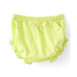 Babyhug Cotton Knit Sleeveless Solid Colour Frock with Bloomer - Lime