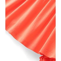 Babyhug 100% Cotton Single Jersey Knit Sleeveless Solid Color Frock With Bloomer - Orange
