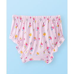 Babyhug Single Jersey Knit Half Sleeves Frock & Bloomer With Squirrel & Floral Print - Pink