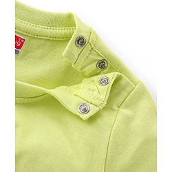 Babyhug 100% Cotton Knit Half Sleeves T-Shirt Soccer Ball Graphics - Lime Green