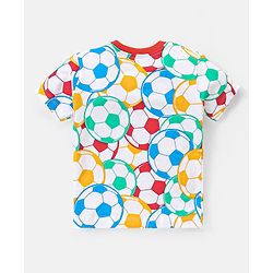 Babyhug 100% Cotton Knit Half Sleeves T-Shirts Football Print Pack of 3 - Multicolor