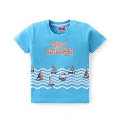 Babyhug Cotton Knit Half Sleeves T-Shirt with Boat  Graphics Pack of 3 - Multicolour