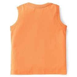 Babyhug Cotton Knit Sleeveless Soccer Graphics T-Shirt - Orange