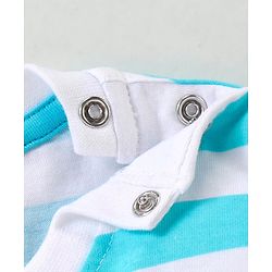 Babyhug Cotton Half Sleeves Striped T-Shirts With Dino Graphics Pack of 3 - Red Navy & Light Blue