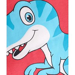 Babyhug Cotton Half Sleeves Striped T-Shirts With Dino Graphics Pack of 3 - Red Navy & Light Blue