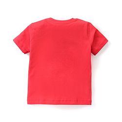 Babyhug Cotton Half Sleeves Striped T-Shirts With Dino Graphics Pack of 3 - Red Navy & Light Blue