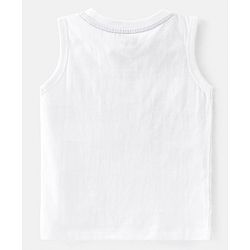 Babyhug 100% Cotton Knit Sleeveless T-Shirt With Striped & Tropical Graphics Pack Of 3 - Green Blue & White