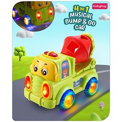 Babyhug Musical Bump & Go Construction series Cement Mixer Truck - Green