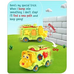 Babyhug 6 in 1 Puppy Musical Bump & Go Car with moving Ear & Eyes| Lights & Music| Dial Phone |Animal Shape Sorter For Toddlers and Kids| BIS Certified| Storage| Time Telling| Cause & Effect - Yellow