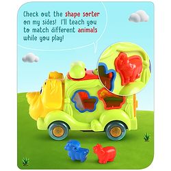 Babyhug 6 in 1 Puppy Musical Bump & Go Car with moving Ear & Eyes| Lights & Music| Dial Phone |Animal Shape Sorter For Toddlers and Kids| BIS Certified| Storage| Time Telling| Cause & Effect - Yellow