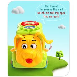 Babyhug 6 in 1 Puppy Musical Bump & Go Car with moving Ear & Eyes| Lights & Music| Dial Phone |Animal Shape Sorter For Toddlers and Kids| BIS Certified| Storage| Time Telling| Cause & Effect - Yellow