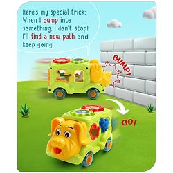 Babyhug 6 in 1 Puppy Musical Bump & Go Car with moving Ear & Eyes| Lights & Music| Dial Phone |Animal Shape Sorter For Toddlers and Kids| BIS Certified| Storage| Time Telling| Cause & Effect - Yellow