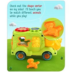 Babyhug 6 in 1 Puppy Musical Bump & Go Car with moving Ear & Eyes| Lights & Music| Dial Phone |Animal Shape Sorter For Toddlers and Kids| BIS Certified| Storage| Time Telling| Cause & Effect - Yellow