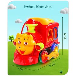 Babyhug 6 in 1 Puppy Musical Bump & Go Car with moving Ear & Eyes| Lights & Music| Dial Phone |Animal Shape Sorter For Toddlers and Kids| BIS Certified| Storage| Time Telling| Cause & Effect - Yellow