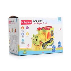 Babyhug 6 in 1 Puppy Musical Bump & Go Car with moving Ear & Eyes| Lights & Music| Dial Phone |Animal Shape Sorter For Toddlers and Kids| BIS Certified| Storage| Time Telling| Cause & Effect - Yellow