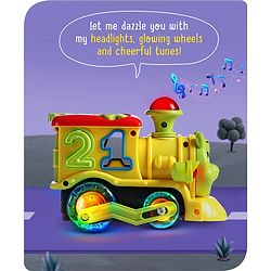 Babyhug 6 in 1 Teddy Shaped Bump & Go Loco Engine with Gears & Shape Sorter For Toddlers and Kids|BIS Aprroved| Moving Eye & Tongue| Light & Music| Numbers & Alphabets| Storage| Time Telling- Yellow