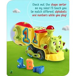 Babyhug 6 in 1 Teddy Shaped Bump & Go Loco Engine with Gears & Shape Sorter For Toddlers and Kids|BIS Aprroved| Moving Eye & Tongue| Light & Music| Numbers & Alphabets| Storage| Time Telling- Yellow