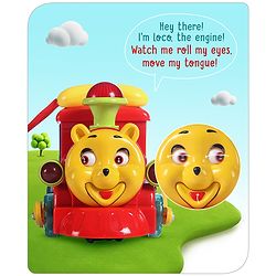Babyhug 6 in 1 Teddy Shaped Bump & Go Loco Engine with Gears & Shape Sorter For Toddlers and Kids|BIS Aprroved| Moving Eye & Tongue| Light & Music| Numbers & Alphabets| Storage| Time Telling- Yellow