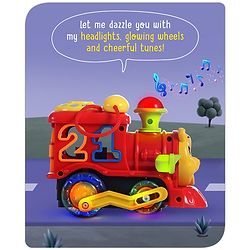 Babyhug 6 in 1 Teddy Shaped Bump & Go Loco Engine with Gears & Shape Sorter For Toddlers and Kids|BIS Aprroved| Moving Eye & Tongue| Light & Music| Numbers & Alphabets| Storage| Time Telling- Yellow
