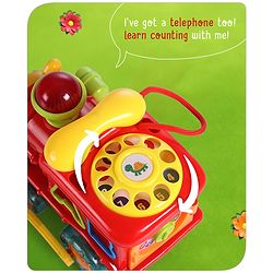 Babyhug 6 in 1 Teddy Shaped Bump & Go Loco Engine with Gears & Shape Sorter For Toddlers and Kids|BIS Aprroved| Moving Eye & Tongue| Light & Music| Numbers & Alphabets| Storage| Time Telling- Yellow