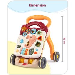 Babyhug Premium Seahorse Push Walker for Kids- Blue| Activity Walker with Music & Light for Toddlers| Fun Musical Table| Sit to Stand Multi Activity Walker| Interactive Learning Toy for 9 Months to 3 Years Kids| BIS Certified