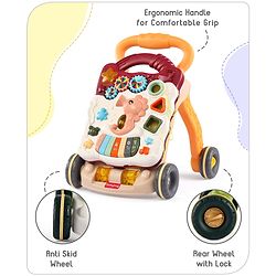 Babyhug Premium Seahorse Push Walker for Kids- Blue| Activity Walker with Music & Light for Toddlers| Fun Musical Table| Sit to Stand Multi Activity Walker| Interactive Learning Toy for 9 Months to 3 Years Kids| BIS Certified
