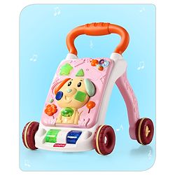 Babyhug Premium Puppy Push Walker for Kids- Green| Activity Walker with Music & Light for Toddlers| Sit to Stand Multi Activity Walker| Interactive Learning Toy for 9 Months to 3 Year Kids| BIS Certified