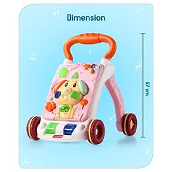 Babyhug Premium Puppy Push Walker for Kids- Green| Activity Walker with Music & Light for Toddlers| Sit to Stand Multi Activity Walker| Interactive Learning Toy for 9 Months to 3 Year Kids| BIS Certified