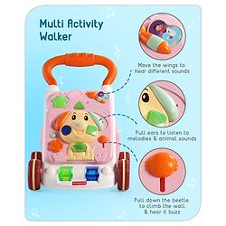 Babyhug Premium Puppy Push Walker for Kids- Green| Activity Walker with Music & Light for Toddlers| Sit to Stand Multi Activity Walker| Interactive Learning Toy for 9 Months to 3 Year Kids| BIS Certified