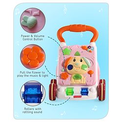 Babyhug Premium Puppy Push Walker for Kids- Green| Activity Walker with Music & Light for Toddlers| Sit to Stand Multi Activity Walker| Interactive Learning Toy for 9 Months to 3 Year Kids| BIS Certified