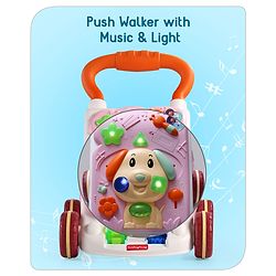 Babyhug Premium Puppy Push Walker for Kids- Green| Activity Walker with Music & Light for Toddlers| Sit to Stand Multi Activity Walker| Interactive Learning Toy for 9 Months to 3 Year Kids| BIS Certified