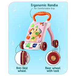 Babyhug Premium Puppy Push Walker for Kids- Green| Activity Walker with Music & Light for Toddlers| Sit to Stand Multi Activity Walker| Interactive Learning Toy for 9 Months to 3 Year Kids| BIS Certified