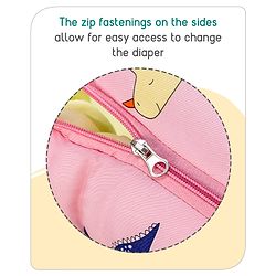 Babyhug Cotton Sleeping Bag Dino Print- Light Pink