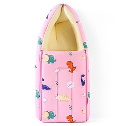 Babyhug Cotton Sleeping Bag Dino Print- Light Pink