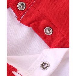 Babyhug 100% Cotton Knit Single Jersey Raglan Sleeves T-Shirt & Shorts With Construction Vehicles Embroidery - Red & White