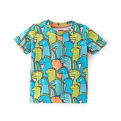 Babyhug 100% Cotton Knit Half Sleeves T-Shirt & Shorts Set Dino Print - Multicolor