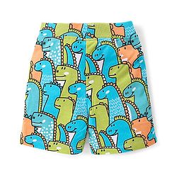 Babyhug 100% Cotton Knit Half Sleeves T-Shirt & Shorts Set Dino Print - Multicolor