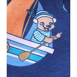 Babyhug 100% Cotton Knit Single Jersey Half Sleeves T-Shirt & Shorts With Light House Print - Blue
