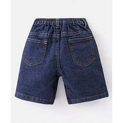 Babyhug Cotton Woven Half Sleeves Shirt & Denim Shorts Set With Tropical Print - Multicolor