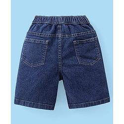 Babyhug Cotton Woven Half Sleeves Striped Shirt & Denim Shorts Set - White & Blue