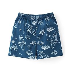 Babyhug Poplin Woven  Boxers Checkered & Space Theme Print Pack of 3 - Multicolour