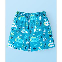 Babyhug Poplin Woven Boxer Stars & Submarine Print Pack of 3 - Blue & White